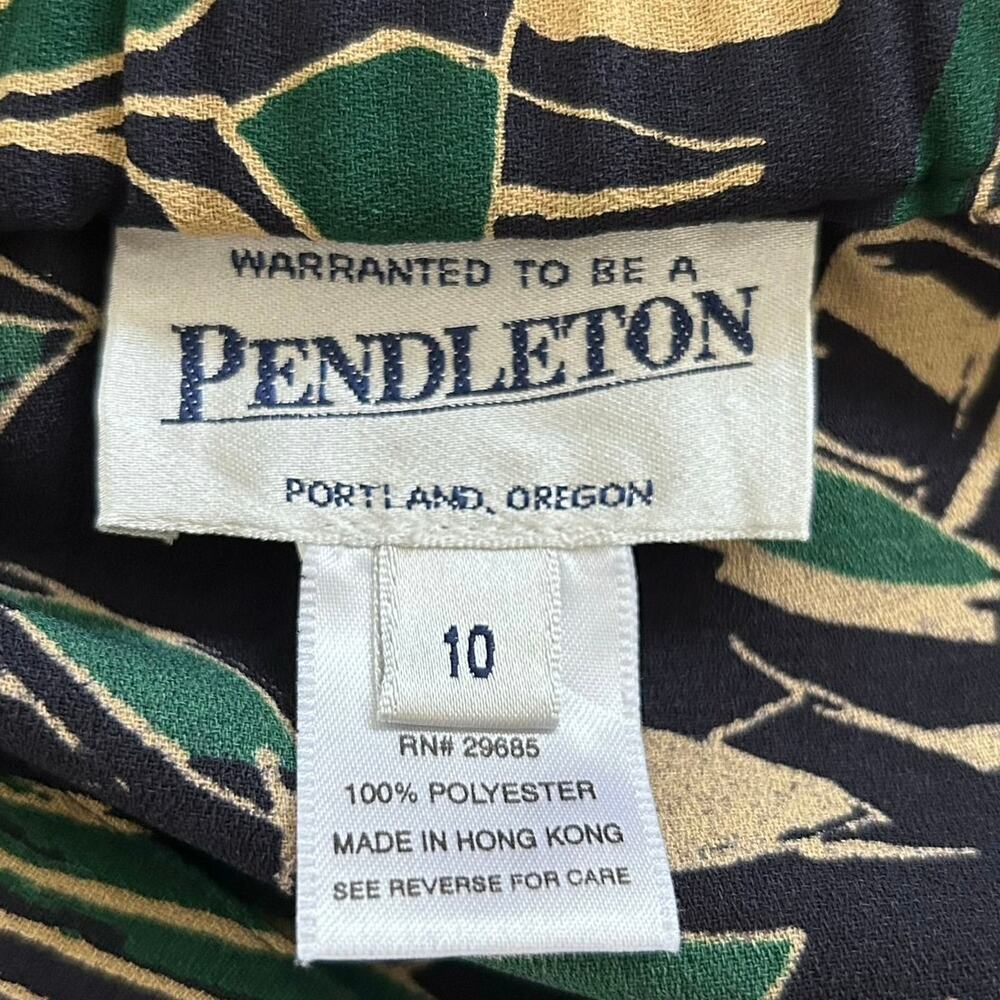 Pendleton Vintage Midi Skirt Blue Floral Straight Classic Size 10 - Picture 4 of 8
